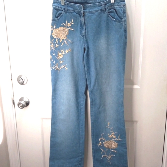 Cache Denim - Cache Sz 8 Embroidered  & beaded Jeans